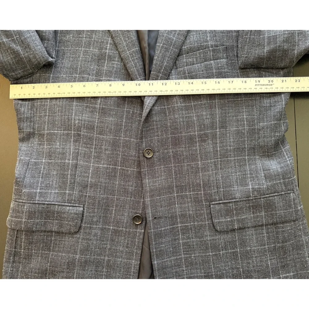 Jos. A. Bank Tailored Fit Sport Coat Mens 42L Blue Wool Silk Linen Blazer Jacket - Picture 11 of 16